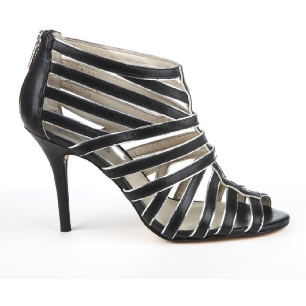 MICHAEL KORS Heels Black Silver Caged Sandals